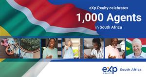 eXp Realty today announced it has exceeded 1,000 agents across South Africa, representing an over 74% increase from the 574 total agent count in July 2022