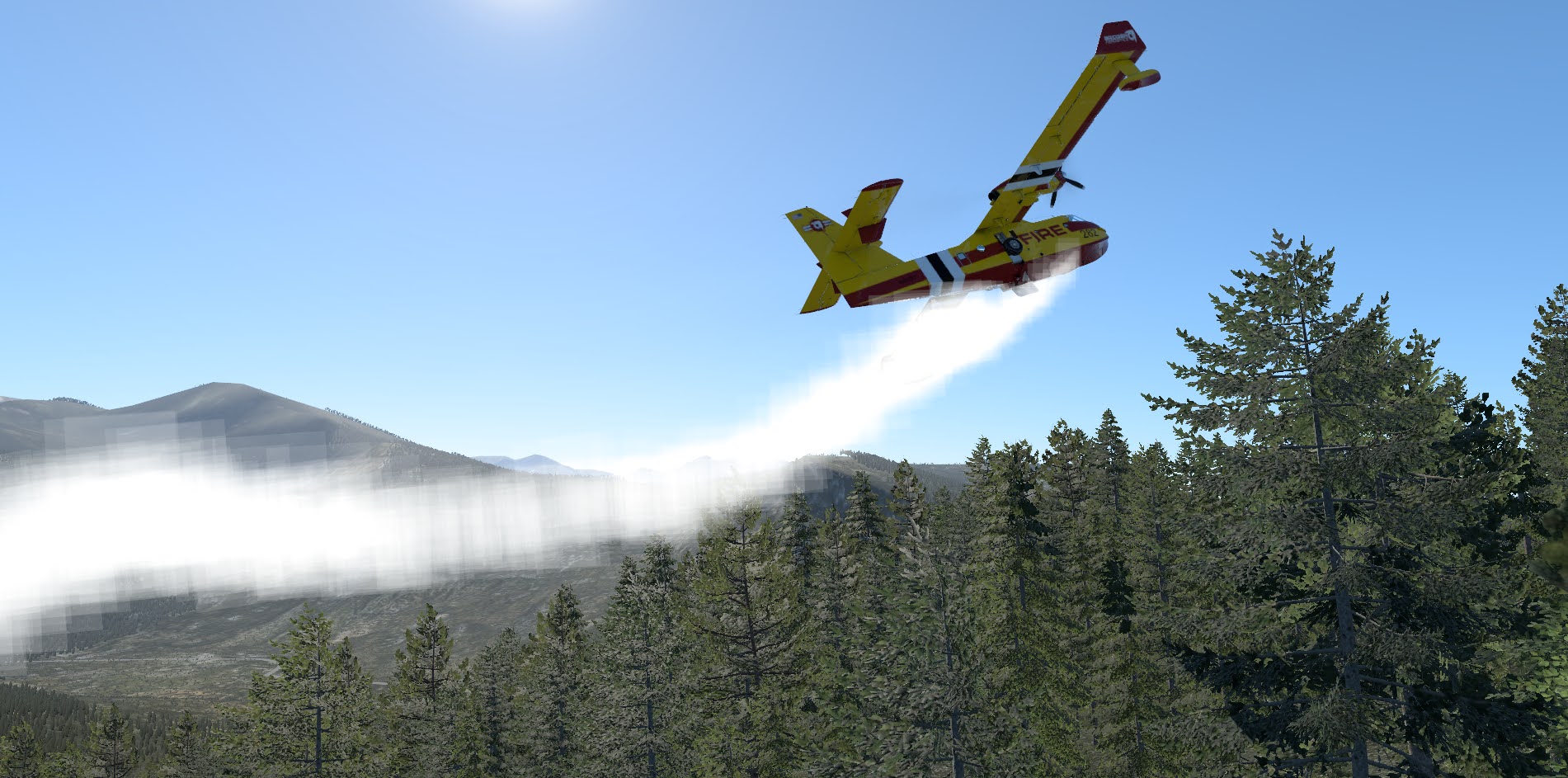 Bridger Aerospace CL-415EAF Super Scooper Simulating a Water Drop in X-Plane 12