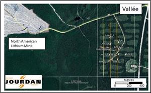 Jourdan Announces Drilling Program has Commenced on the Vallée-Lithium Project