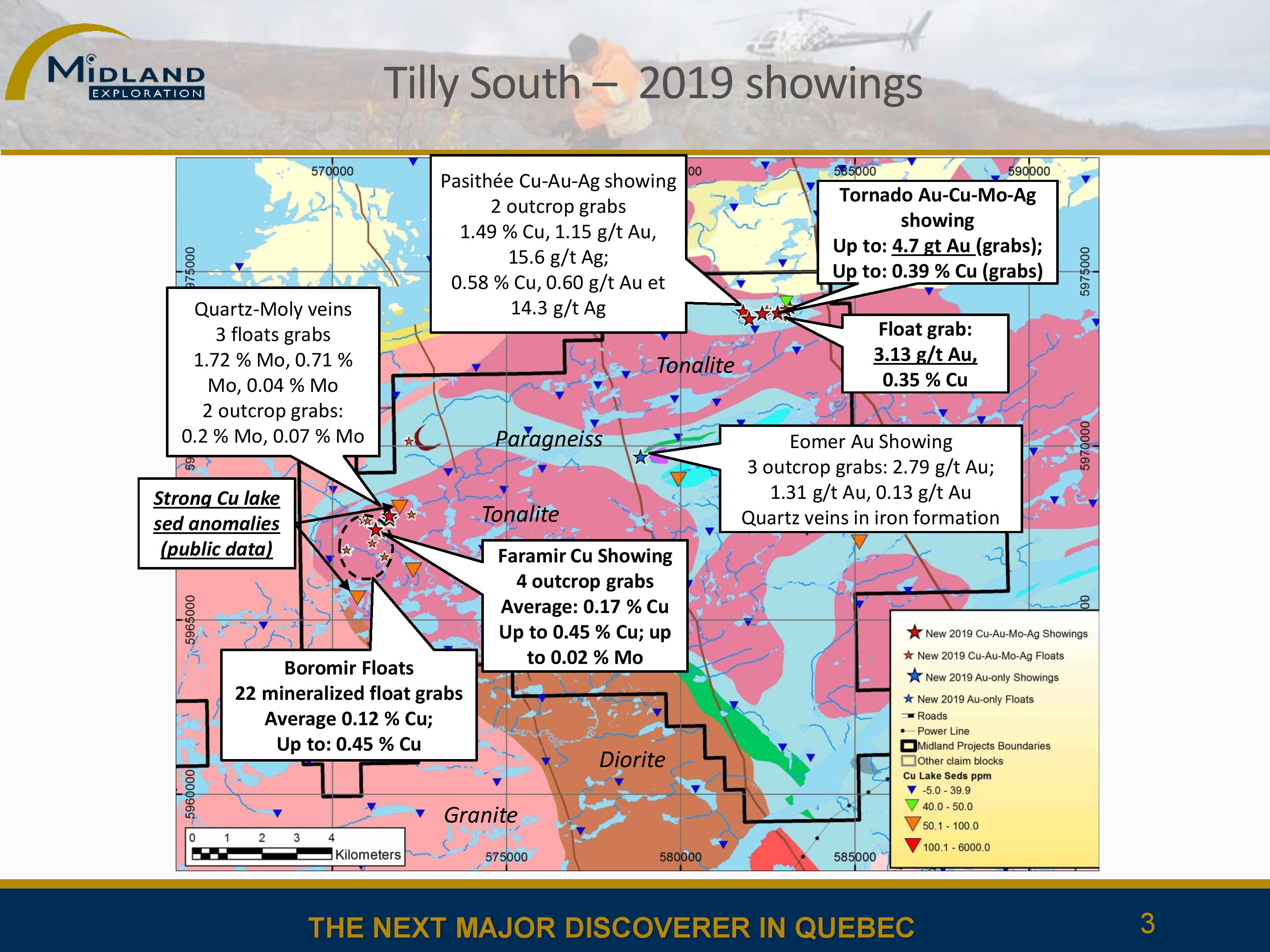 Bloc de claims Tilly Sud - Indices 2019