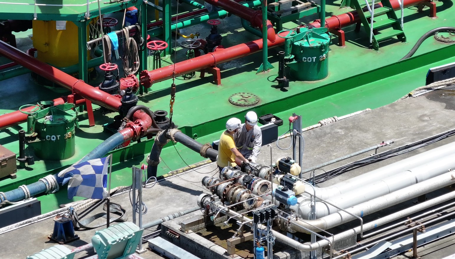 B24 biofuel delivered to a tanker at terminal.