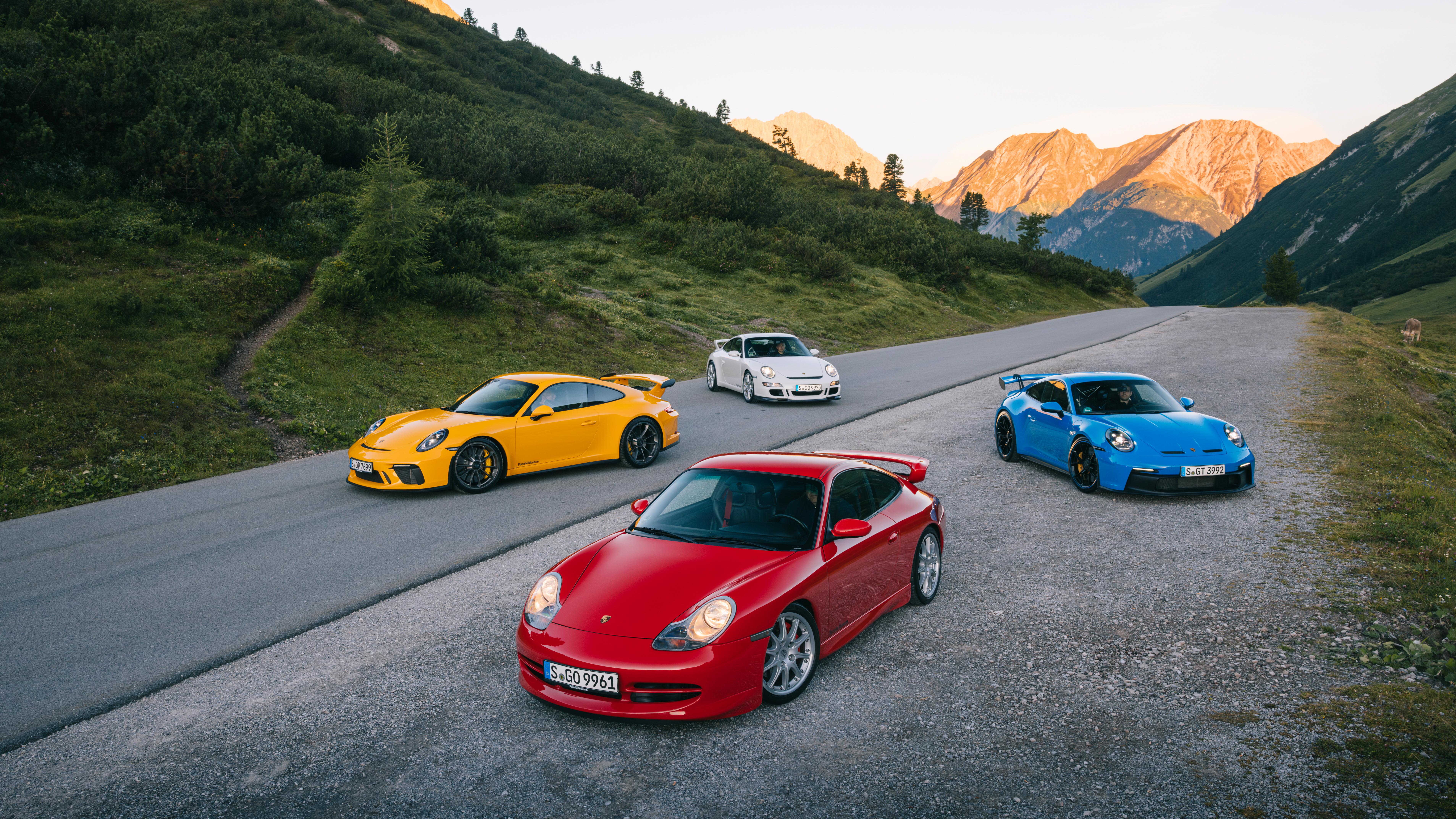 All four generations of the 911 GT3