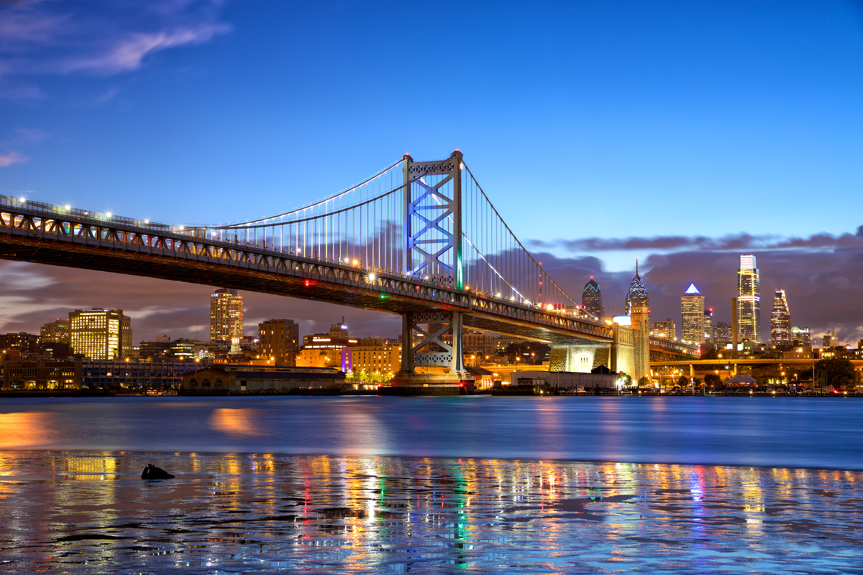 DRPA - West-Facing Ben Franklin Bridge toward Philadelphia