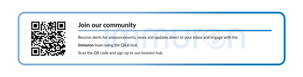 Scan the QR code and sign up to our investor hub.