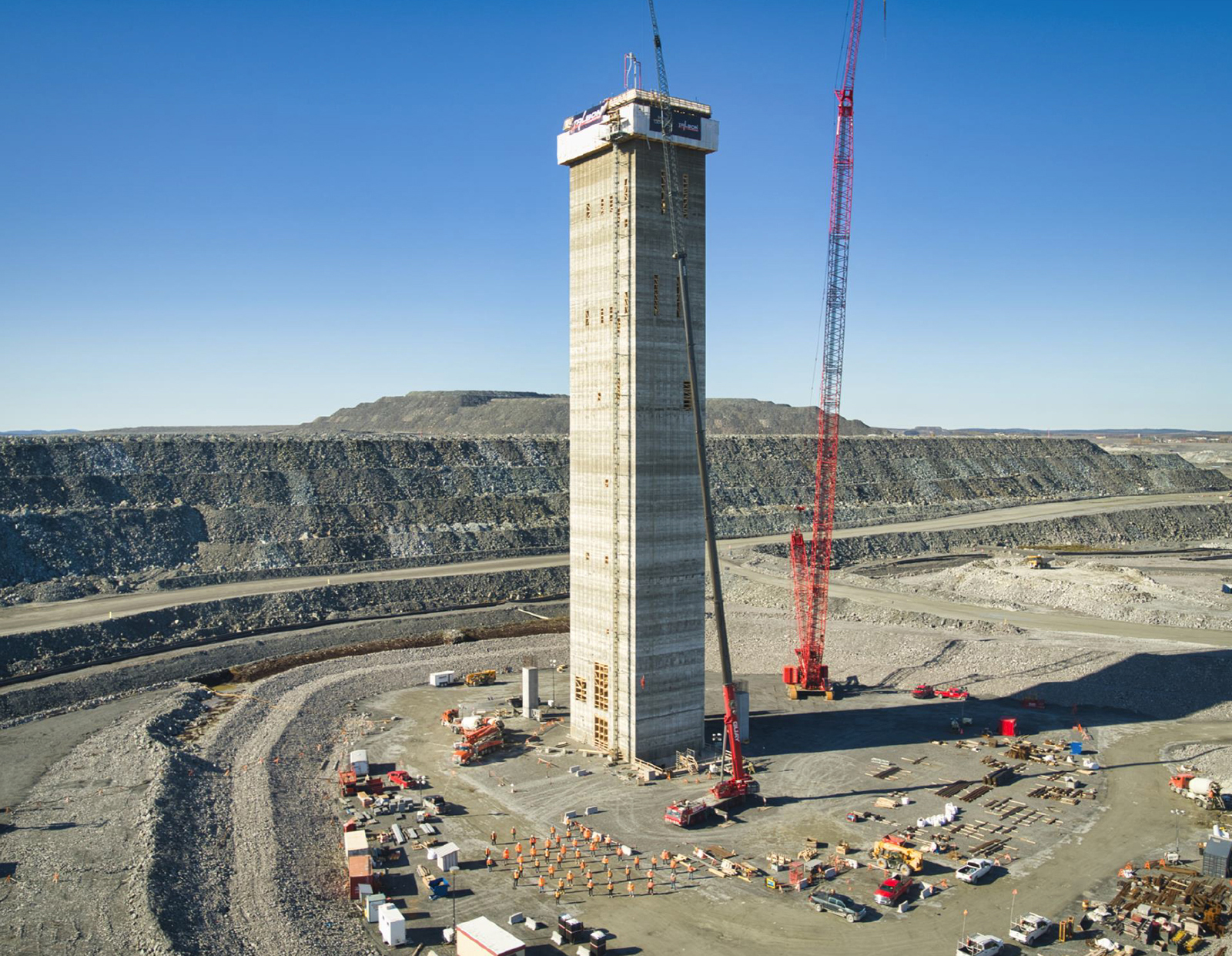 Figure 1: Production shaft construction at Odyssey 