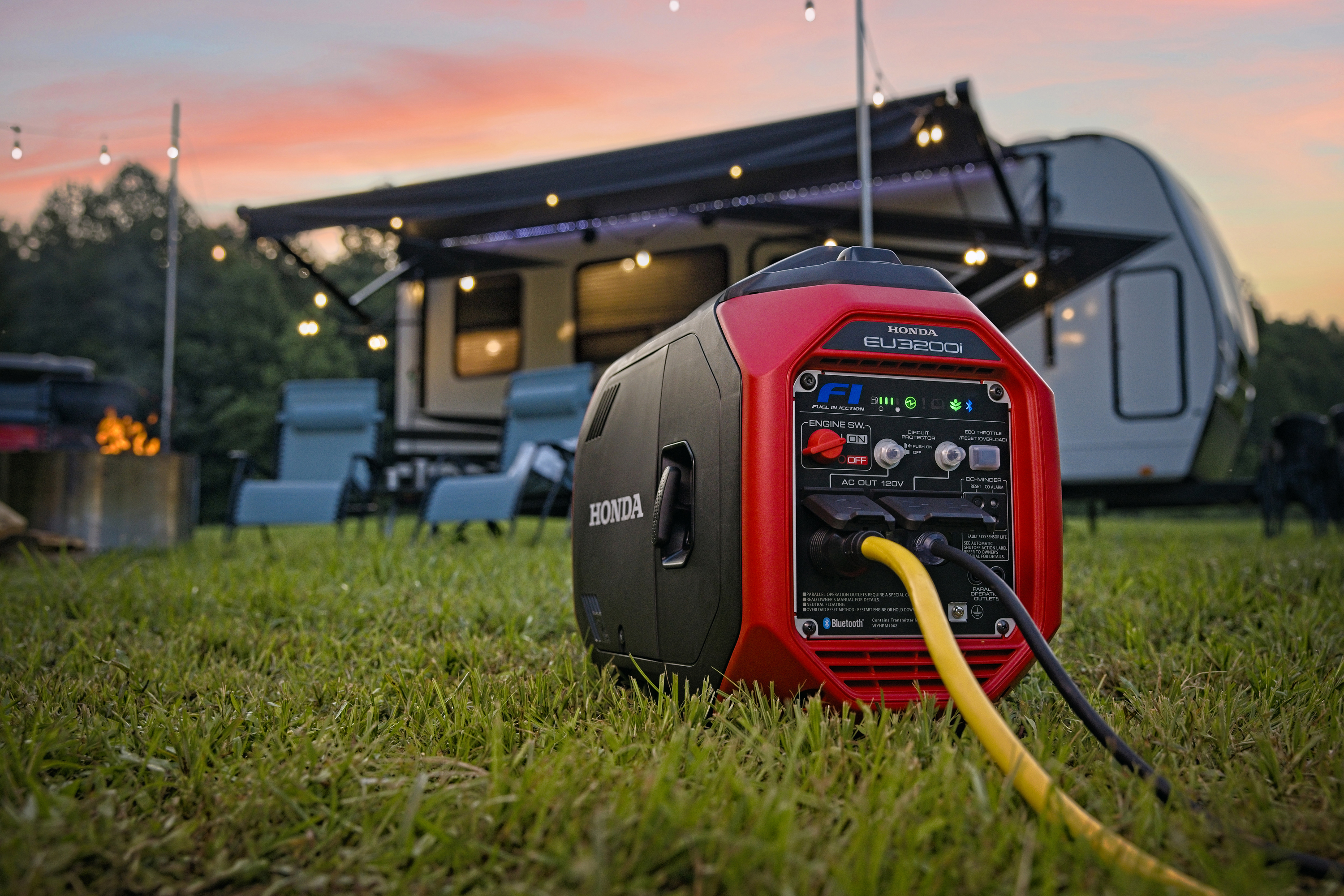 Honda EU3200i Generator_RV at Campsite