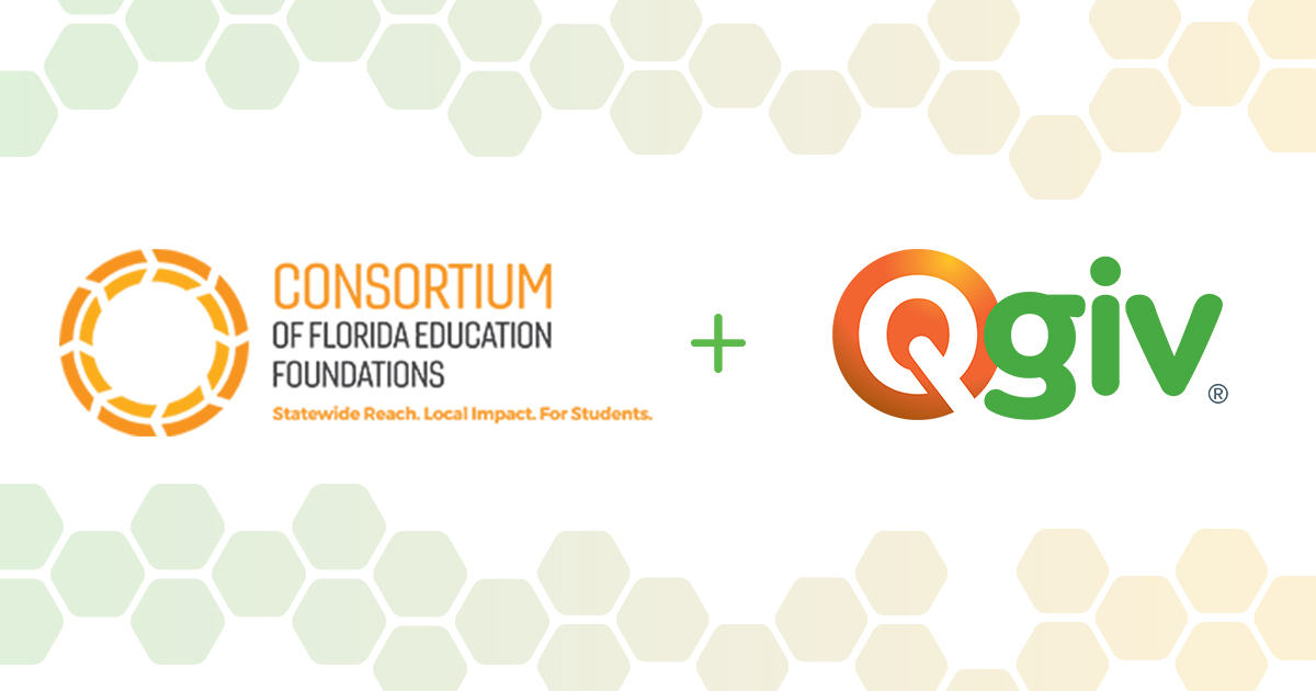 The Consortium of Florida Education Foundations and Qgiv logo.