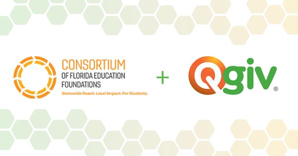 The Consortium of Florida Education Foundations and Qgiv logo.