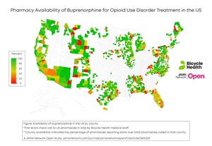 Availability of buprenorphine for opioid use addiction in the United States by county