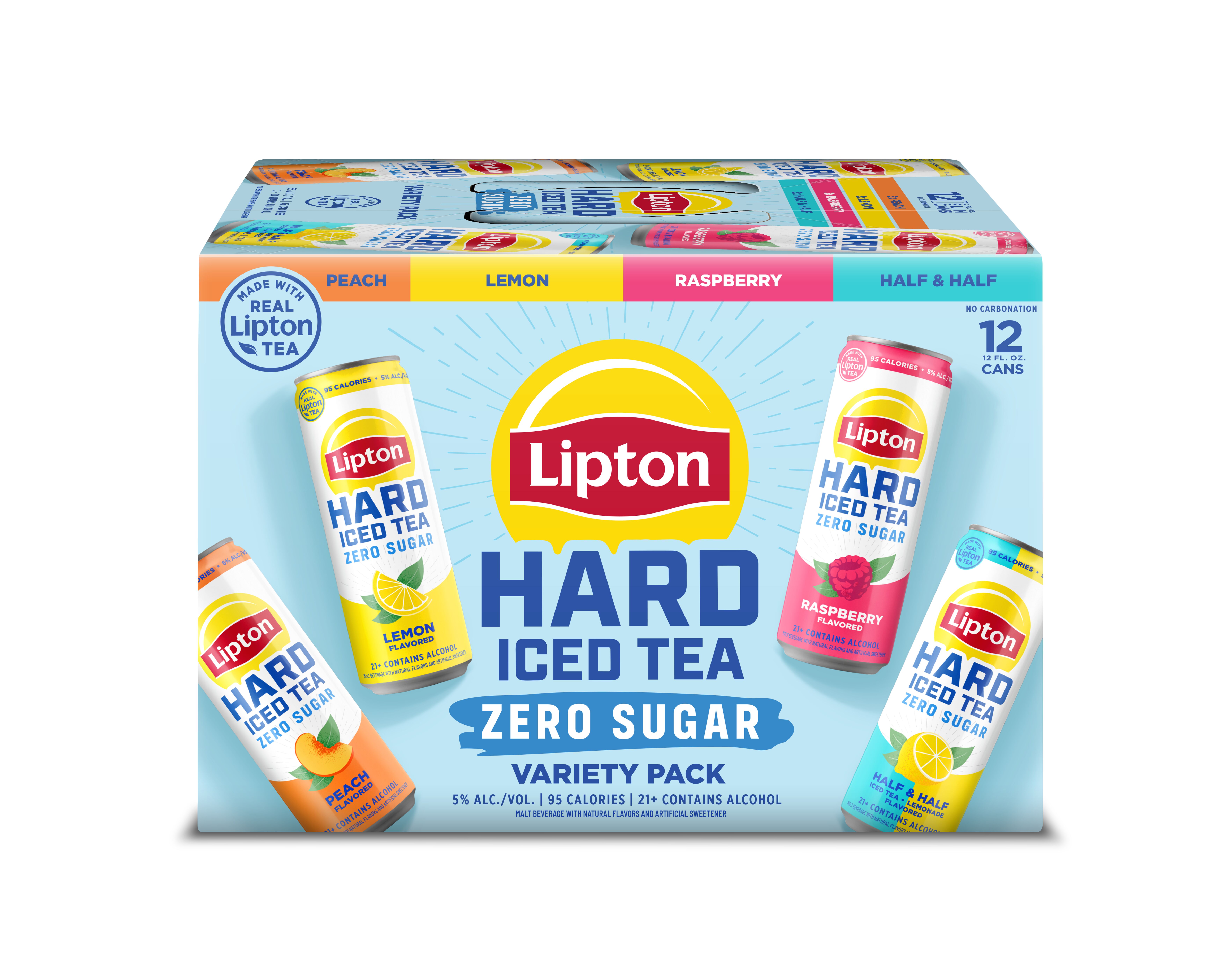 Preview JPG-Lipton Hard Iced Tea Zero Sugar Variety 12-Pack 3D Front