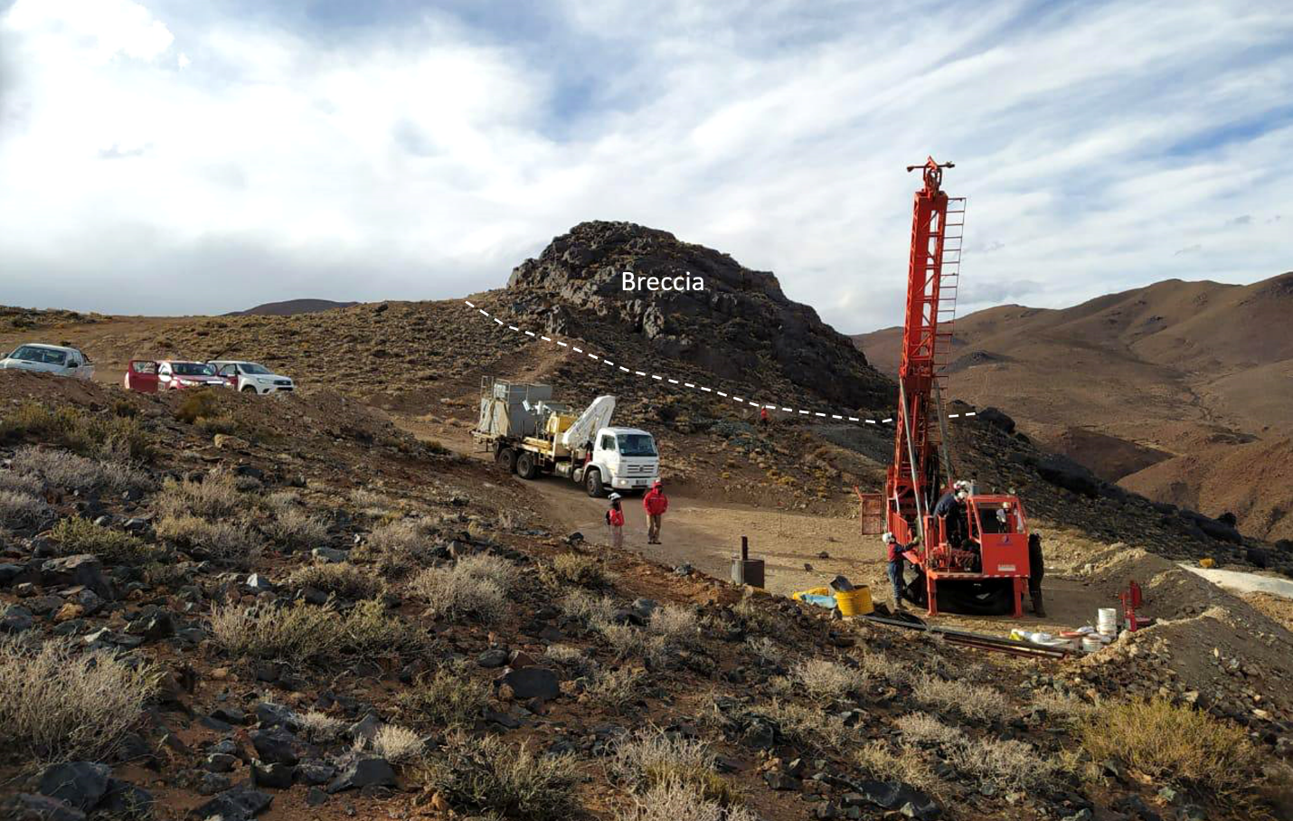 Figure 8: Drilling at the Chorrillos Breccia: