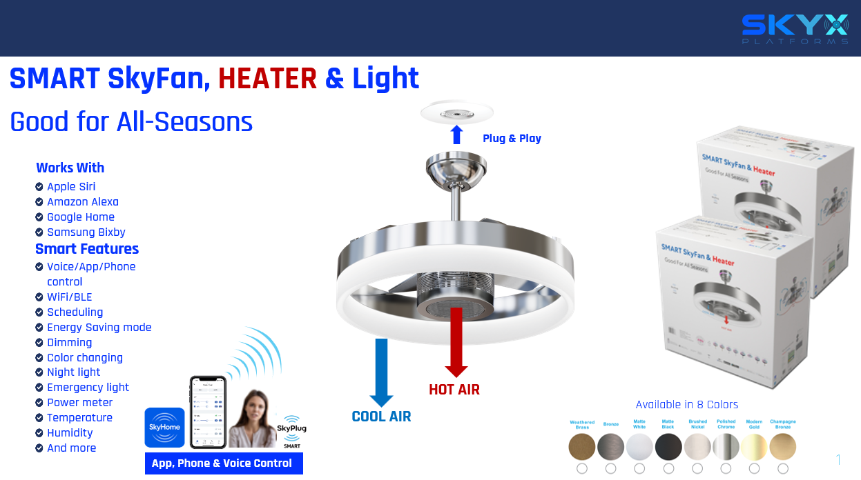 SMART SkyFan HEATER & Light - Good for All-Seasons