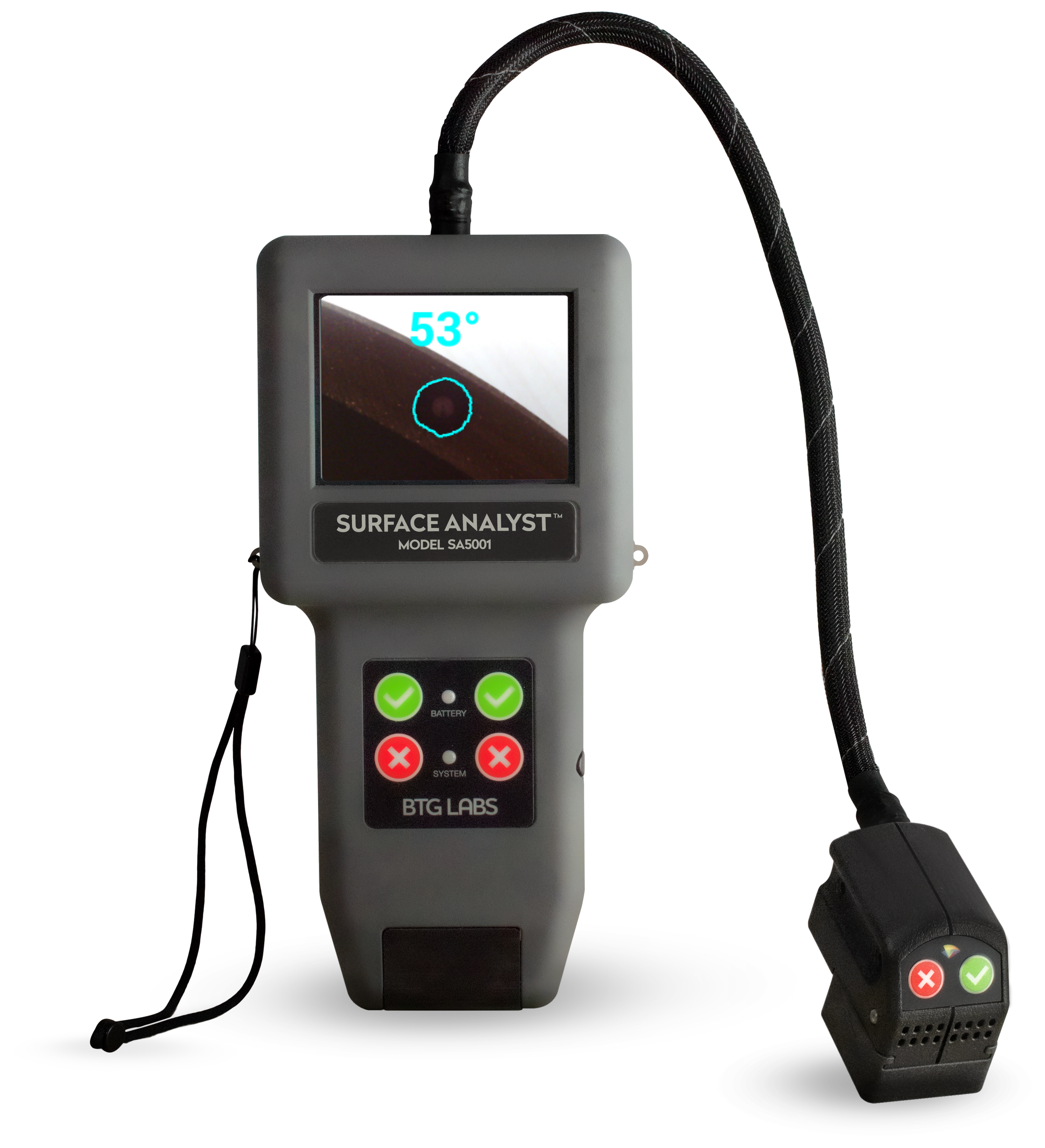 surface analyst 5001 showing contact angle