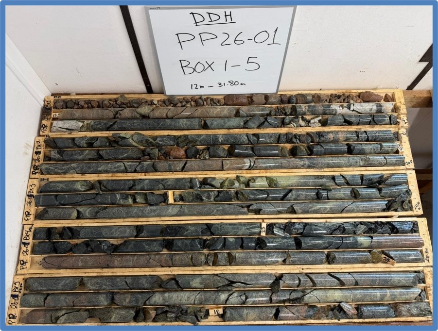 Figure 4- Core being documented before cutting samples 