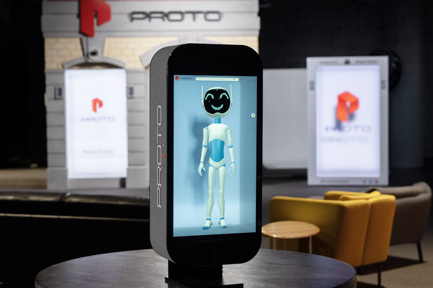 The original maker of hologram devices has been active at major Miami events for years -- and finally has as studio / showroom where it can demonstrate the large Proto Epic, the 22" tall Proto M, and the world's first AI hologram assistant ProtoBot.