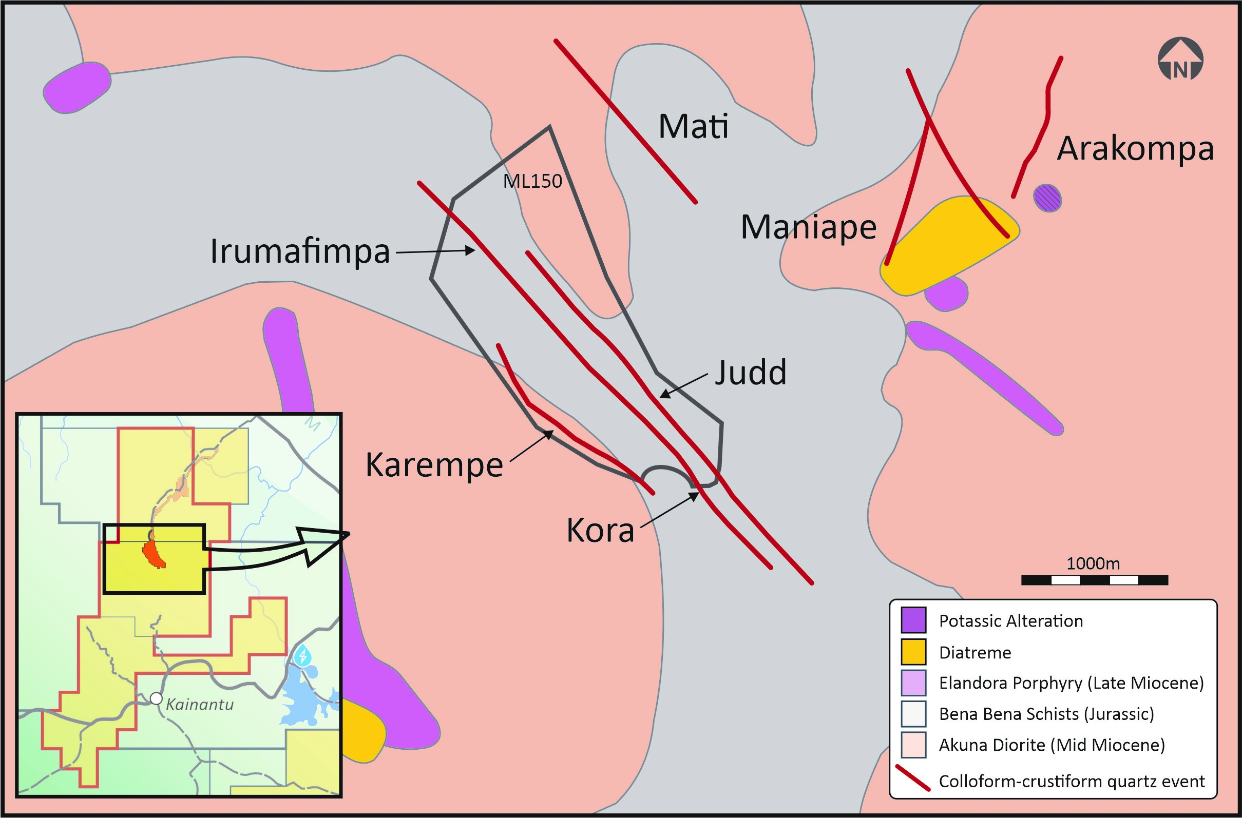 Figure 1 – Location of Near-Mine Vein Targets