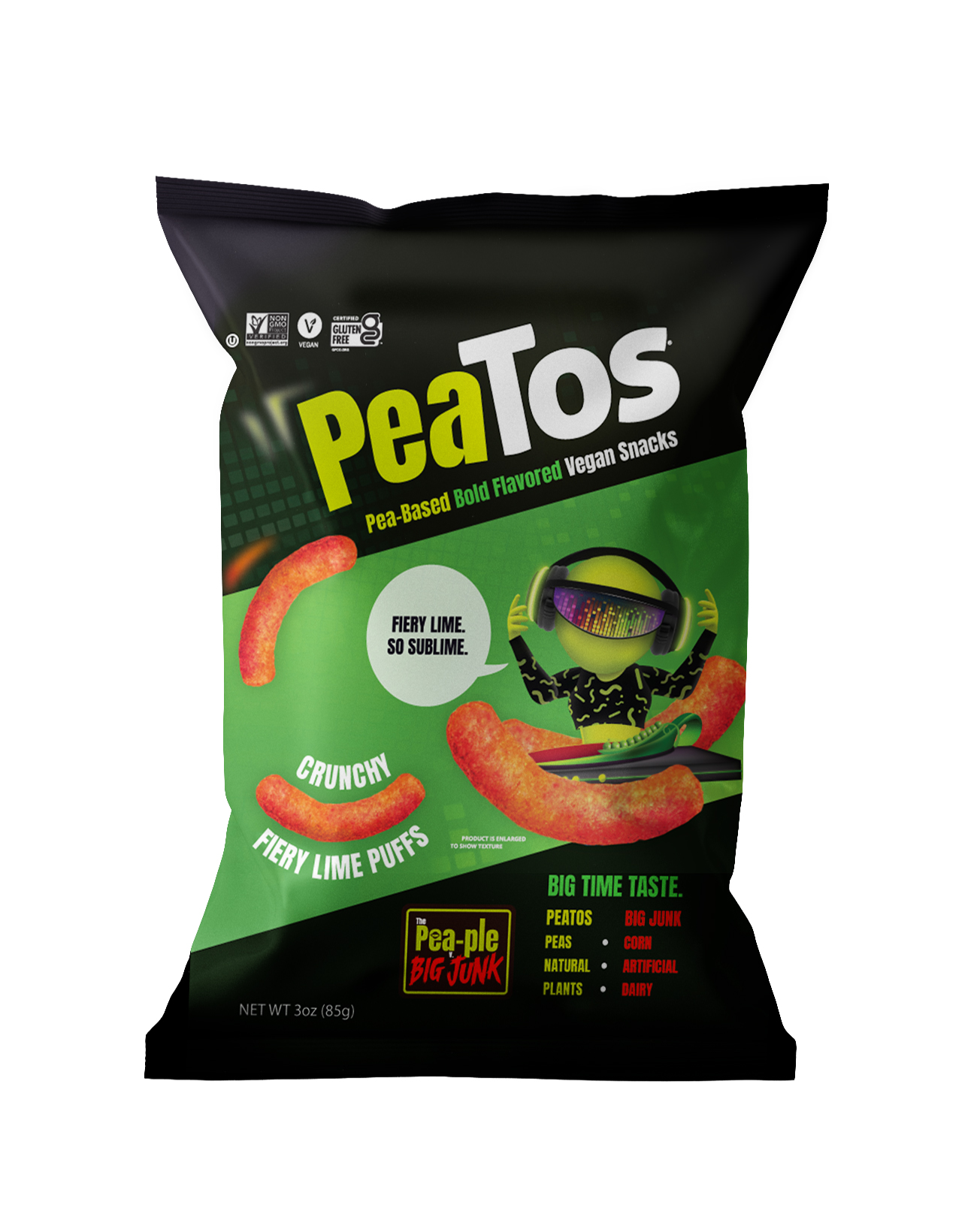 PeaTos Crunchy Fiery Lime Puffs