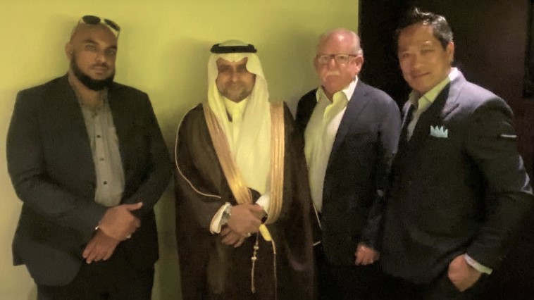 From left to right: Mr. Shazaad Mohammed - President of GCEI Consultants; His Excellency Dr. Hani Abu Zaid, President of the Supreme Council for the Arab-African Economy; Mr. Donald J. McCaffrey President & CEO Resverlogix Corp.; Mr. Winston Chin - President & CEO Holistic Wealth Management.