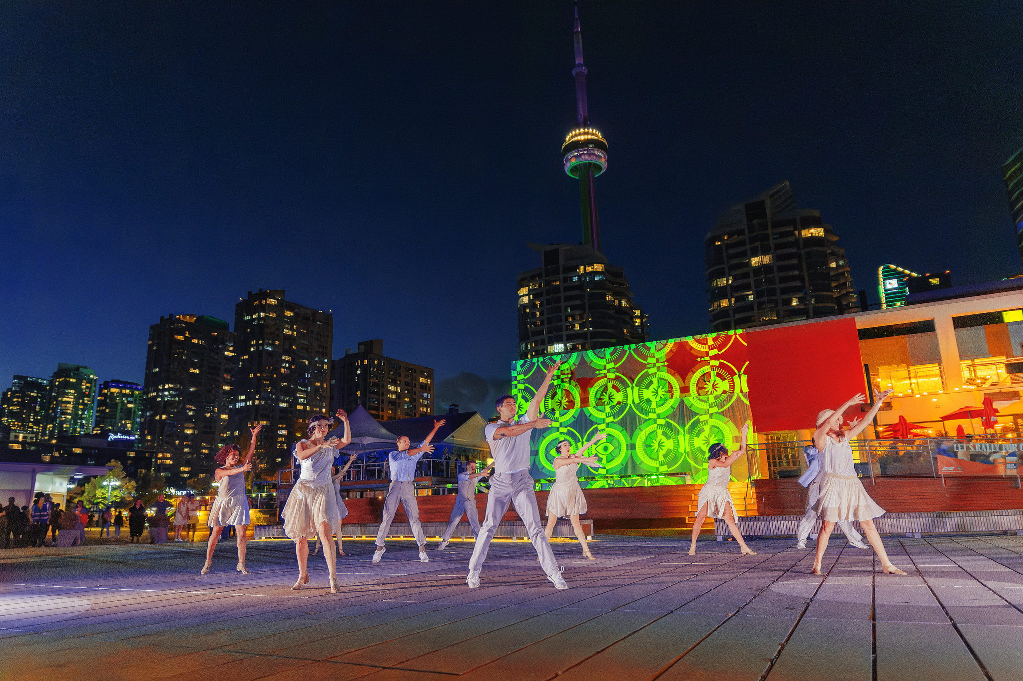 A scene from Gatsby Redux during its Harbourfront Centre debut in September 2025. The production reimagines F. Scott Fitzgerald’s The Great Gatsby through dance, music and movement.
