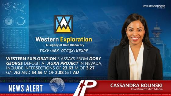 Western Exploration’s assays from Doby George Deposit at Aura Project in Nevada, include intersections of 23.63 meters of 3.27 g/t gold and 54.56 meters of 2.08 g/t gold: Western Exploration’s assays from Doby George Deposit at Aura Project in Nevada, include intersections of 23.63 meters of 3.27 g/t gold and 54.56 meters of 2.08 g/t gold