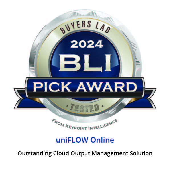 uniFLOW Online Earns BLI Pick Award from Keypoint Intelligence for Sixth Straight Year