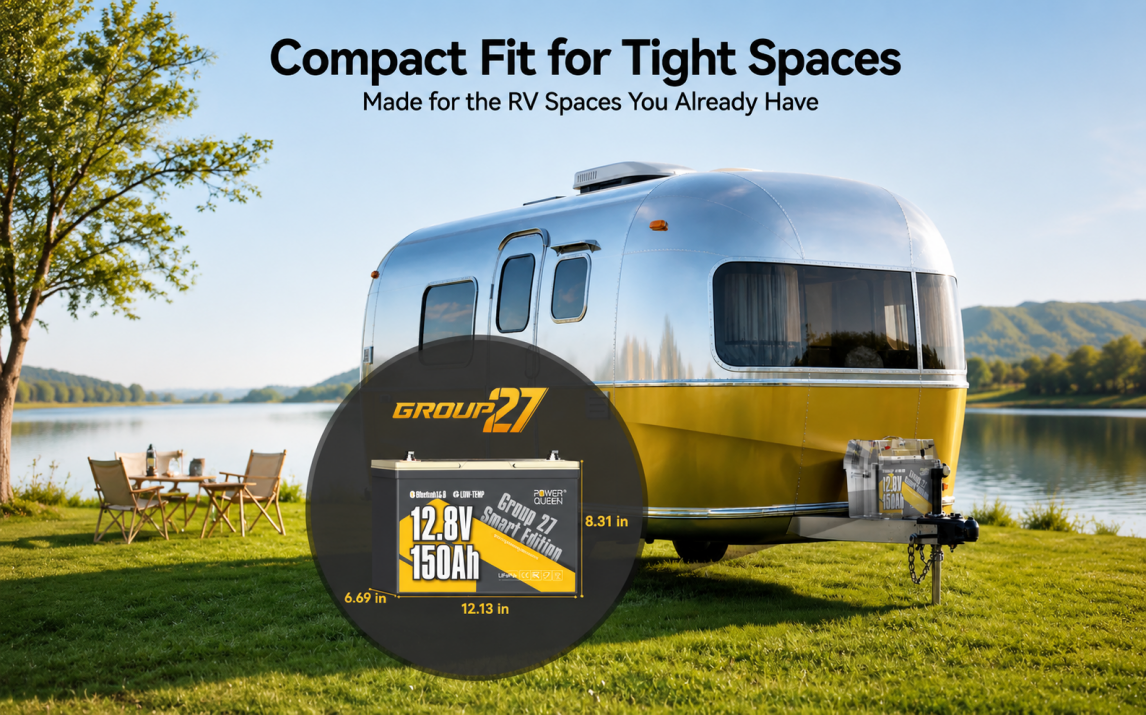 Power Queen Launches High-Density 12V 150Ah Group 27 LiFePO4 Battery to Extend All-Day Off-Grid RV Runtime