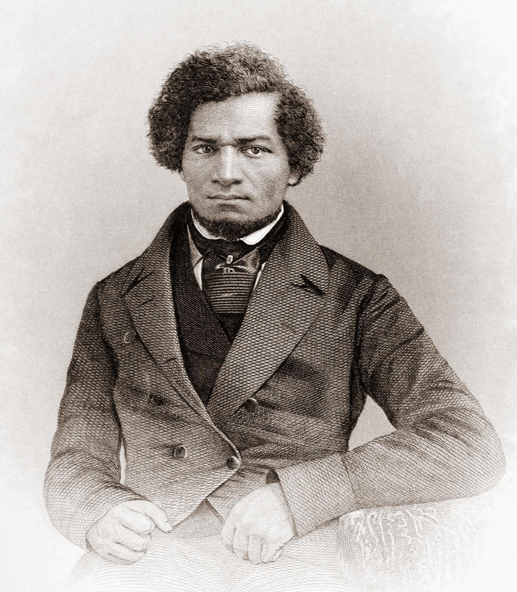 Portrait of Frederick Douglass engraved by J.C. Buttre from a daguerrotype. [Public domain]