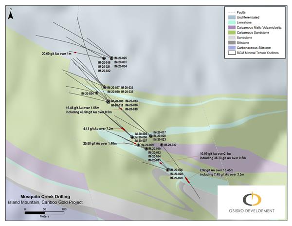 Figure 2: Mosquito Creek recent drilling overview