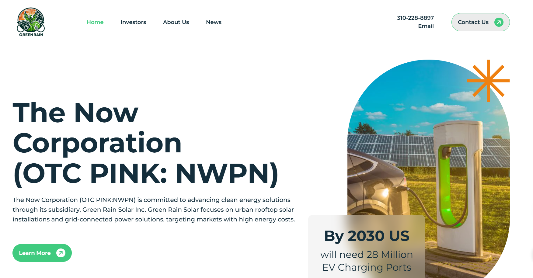 The Now Corporation Announces Launch of New Website: GreenRainEnergy.com