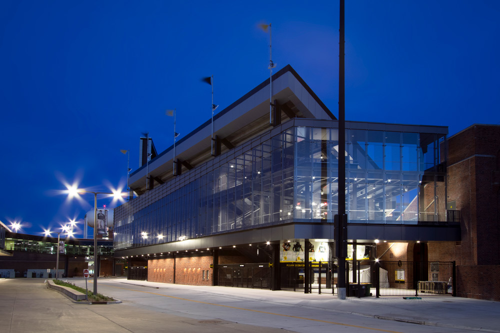 Kinnick Stadium, Iowa City, IA by Neumann Monson Architects. Photo © Bendheim.