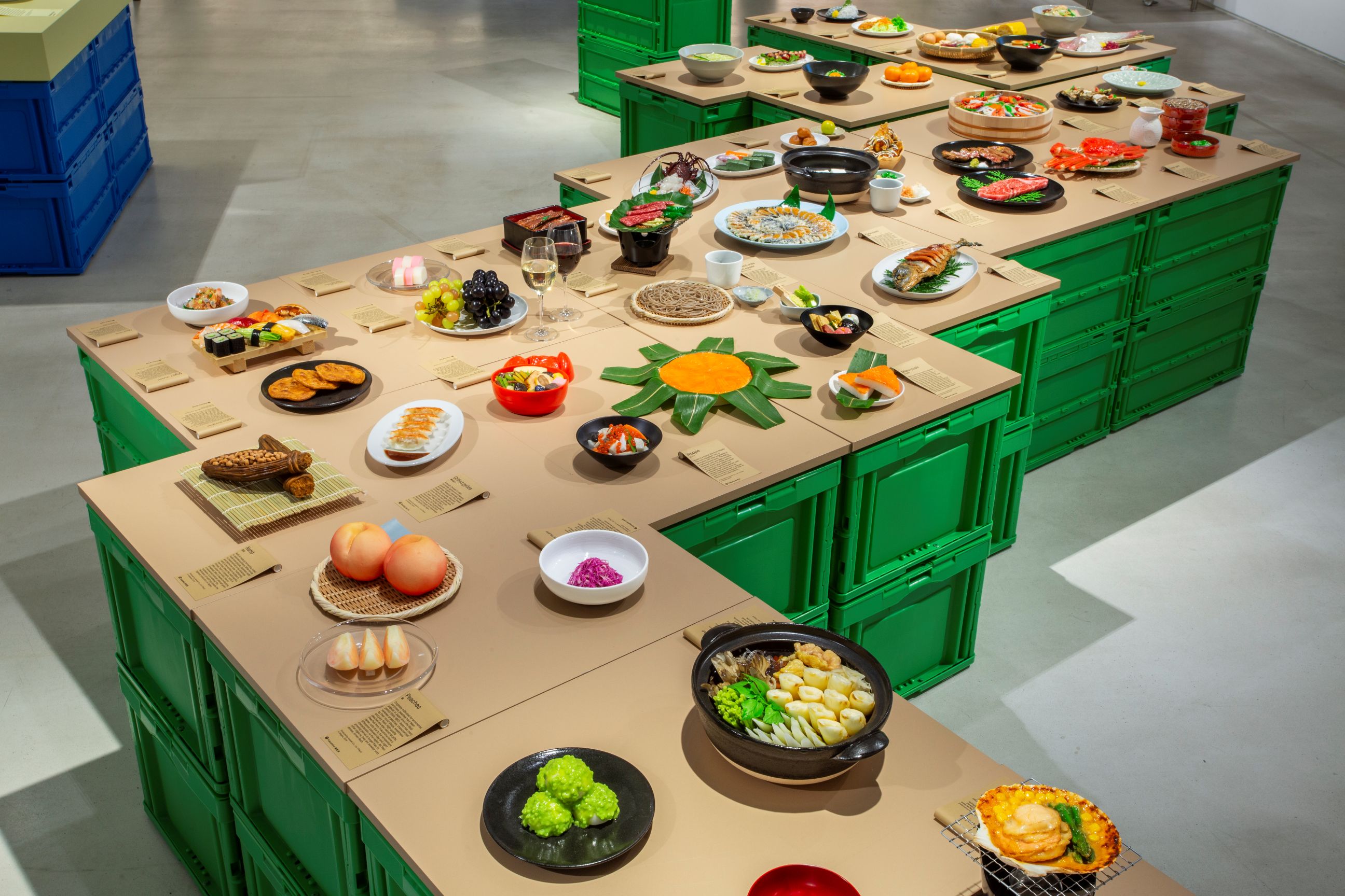 A culinary map of Japan’s 47 prefectures represented through intricate fake food replicas at JAPAN HOUSE Los Angeles