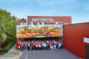 The PostcardMania team outside its Clearwater, Florida printing facility