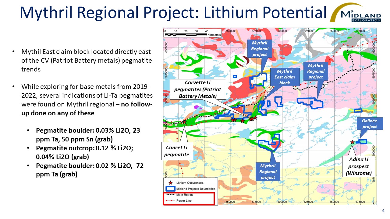 Figure 4 Mythril Regional Lithium Potential