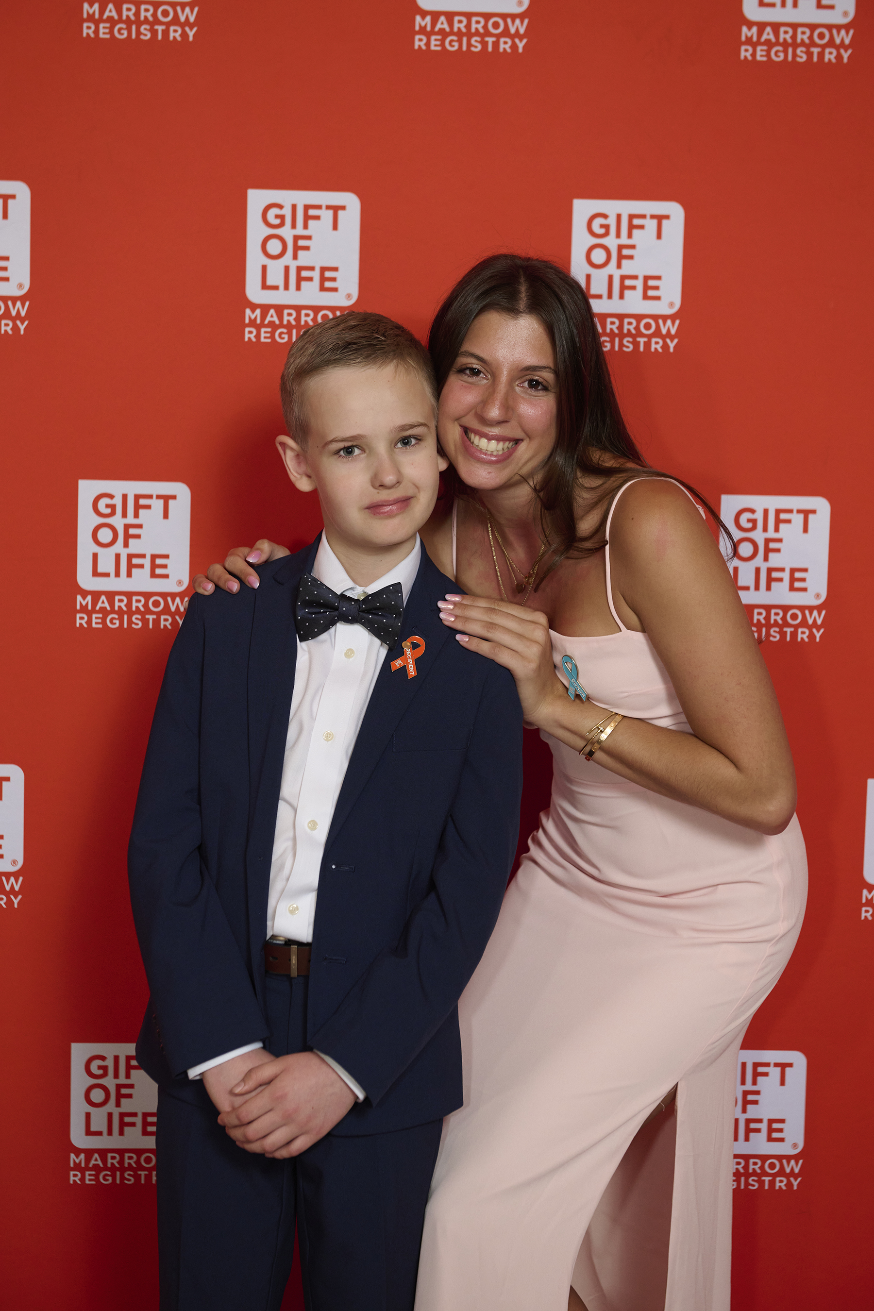 The first- time meeting between lifesaving stem cell donor Dylan Levkoff and her transplant recipient Timothy Sviridenko, a 10-year-old boy, took place on October 30, 2023 at Queen Miami Beach during the Gift of Life Marrow Registry One Huge Night Miami Gala.