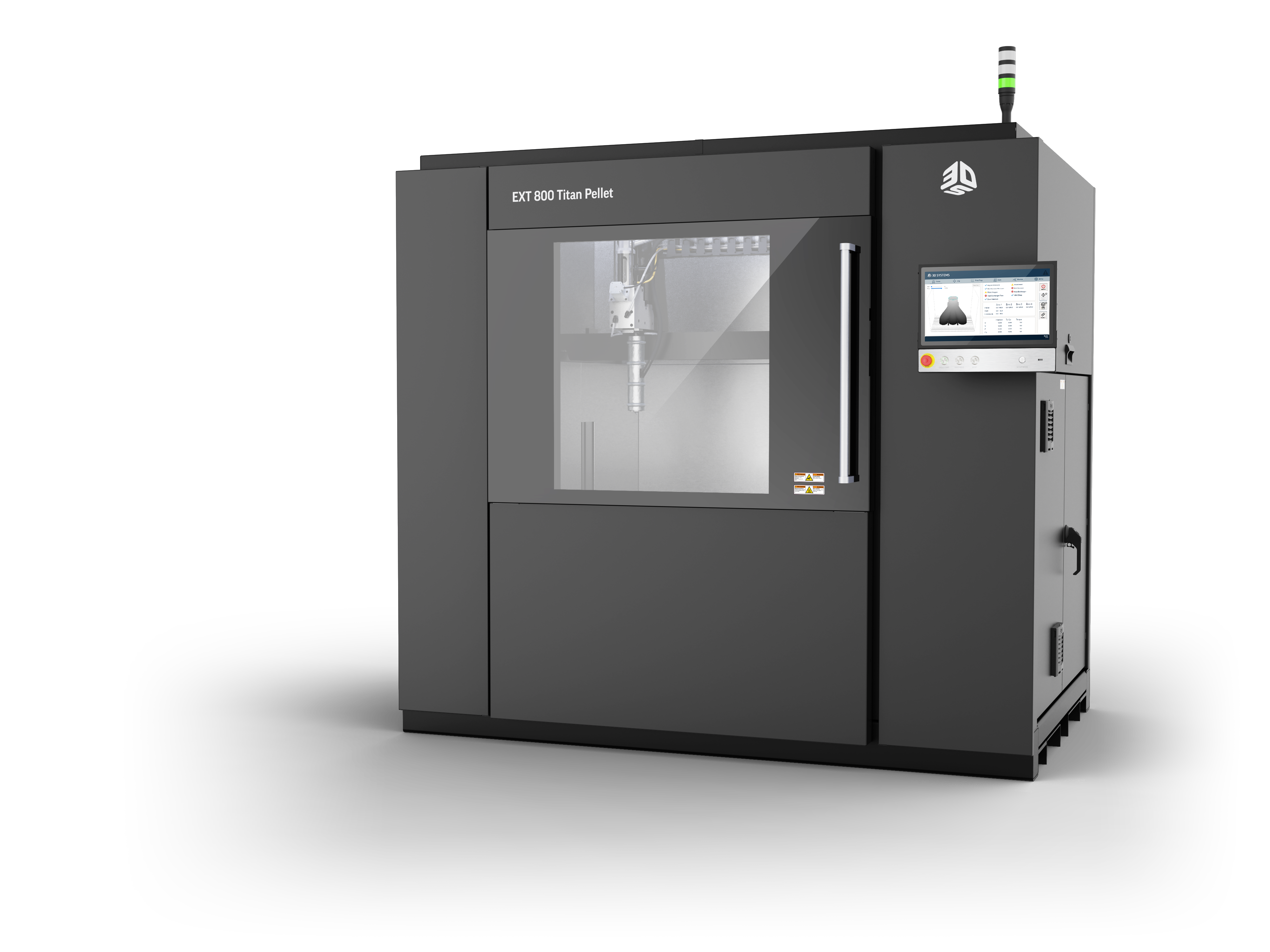 3D Systems adds the cost-effective, space-saving EXT 800 Titan Pellet to its lineup of high-speed industrial pellet extrusion 3D printers.