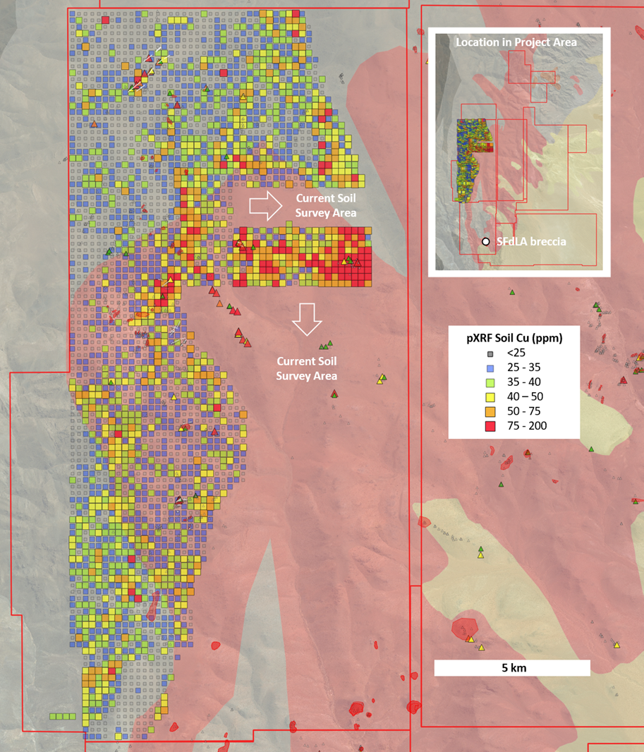 Figure 2 – Current progress of soil survey in the Santa Barbra 1 licence