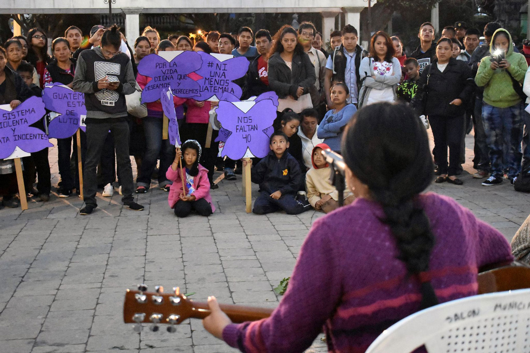 Juliette Gimon Courage Award winner Asociación Generando﻿ participates in a vigil for 41 girls murdered in Guatemala.