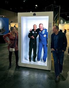 Dr. Sian Proctor and Ron Garan beam into a PORTL Epic at the L.A. Art Show
