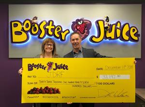 Booster Juice 2019 Donation to JDRF