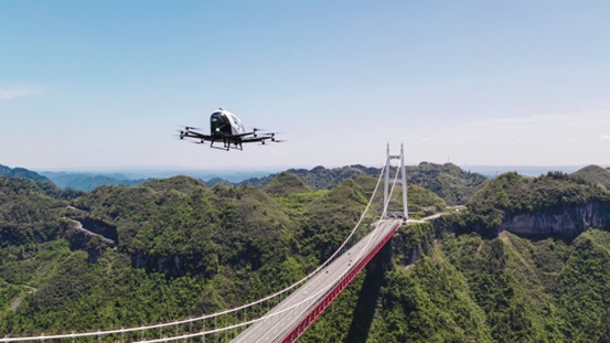 EHang Partners with Tianxingjian on Scenic Flight Project with EH216 AAVs at Aizhai Wonder Tourist Area in Jishou, Hunan, China