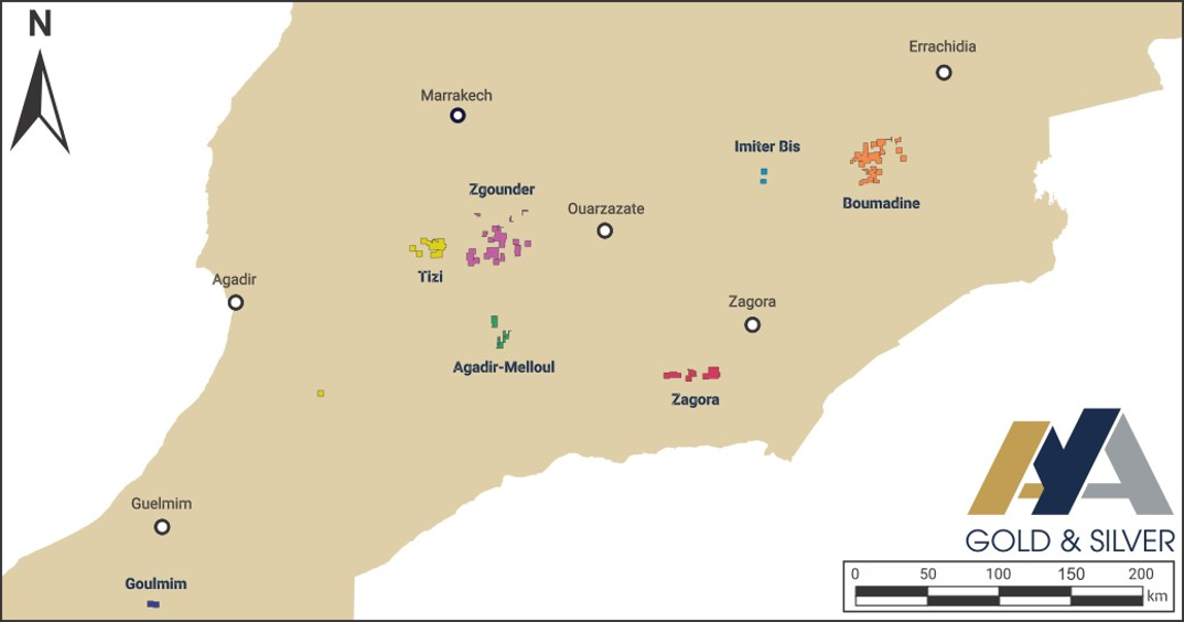Map of Aya's exploration projects
