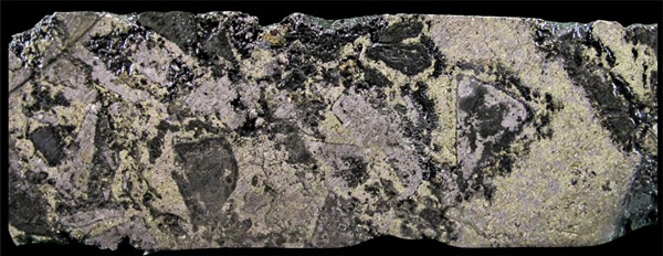 Figura 8– Mineralización típica de cobre y plata de alta ley en el pozo de perforación CHT-DDH-044 (brecha 8)