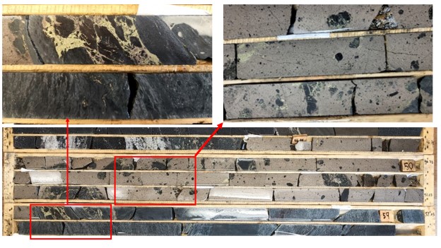 Massive sulfides intersected in Hole FL23-504 at Ferguson Lake Project.