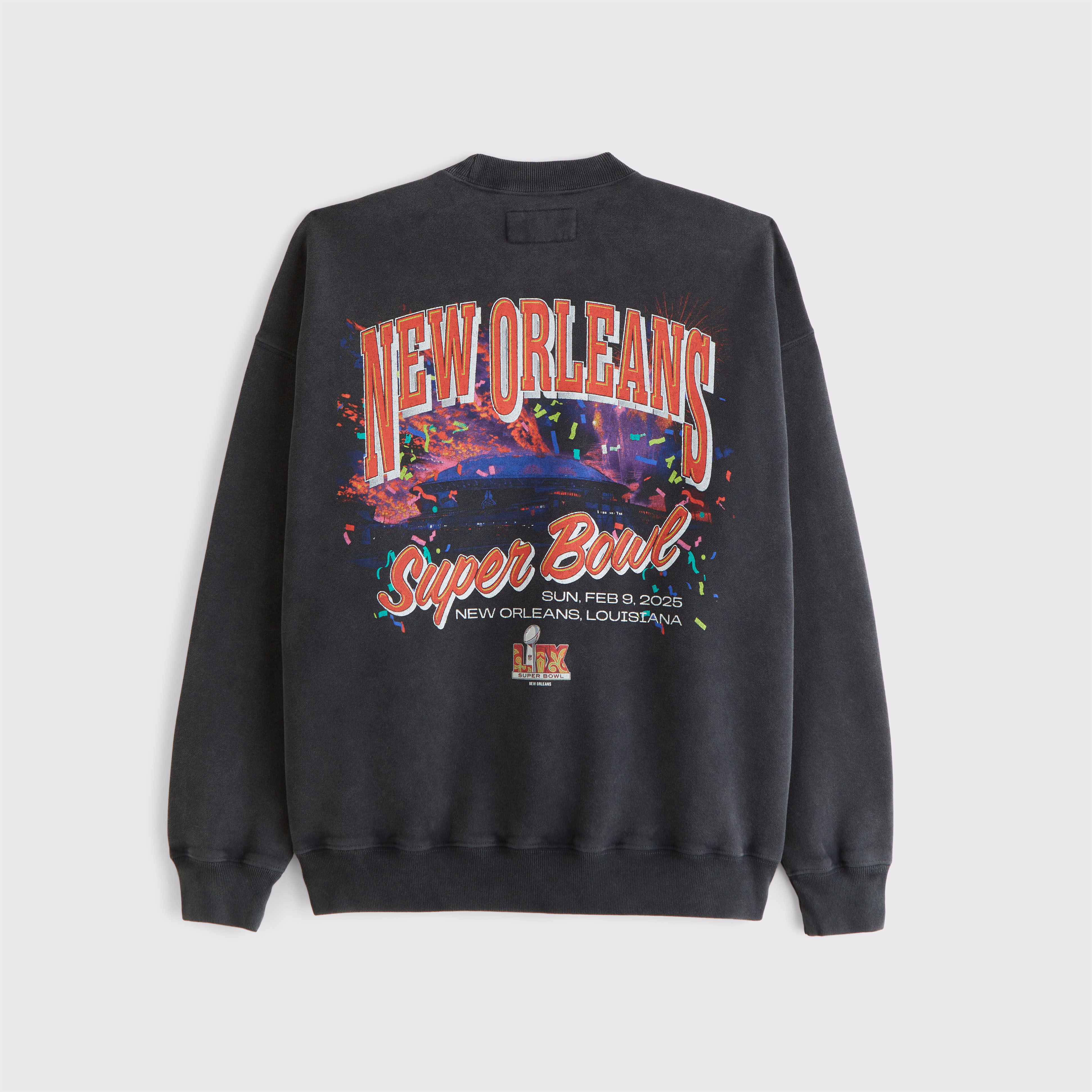 Super Bowl LIX Crew Sweatshirt $90 (XS - XXL), available only at Abercrombie House in New Orleans Feb. 8, 10 a.m. - 6 p.m.