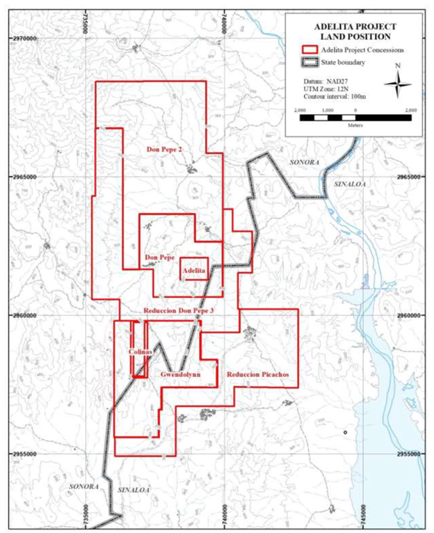 Adelita Project Land Position