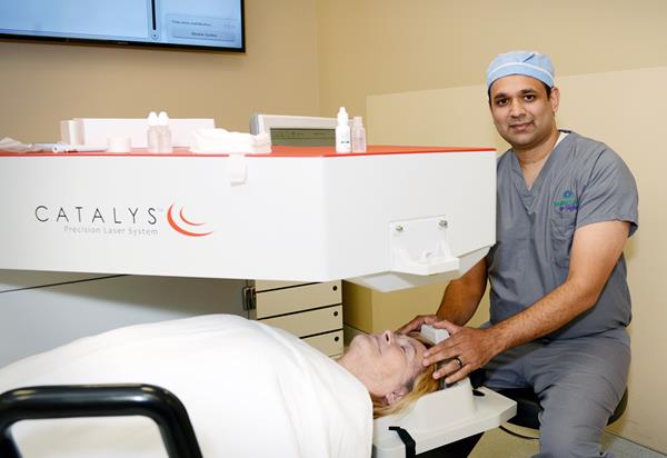 Dr. Khaja and Lasik Surgery - MidWest Eye Center is the region’s top Lasik eye surgery provider.  Faiz M. Khaja, M.D., featured in the image, is a Retinal Disease and Anterior Segment Surgeon.  MidWest Eye Center’s laser eye surgery treatment and diagnostic facilities host the most comprehensive technology available.