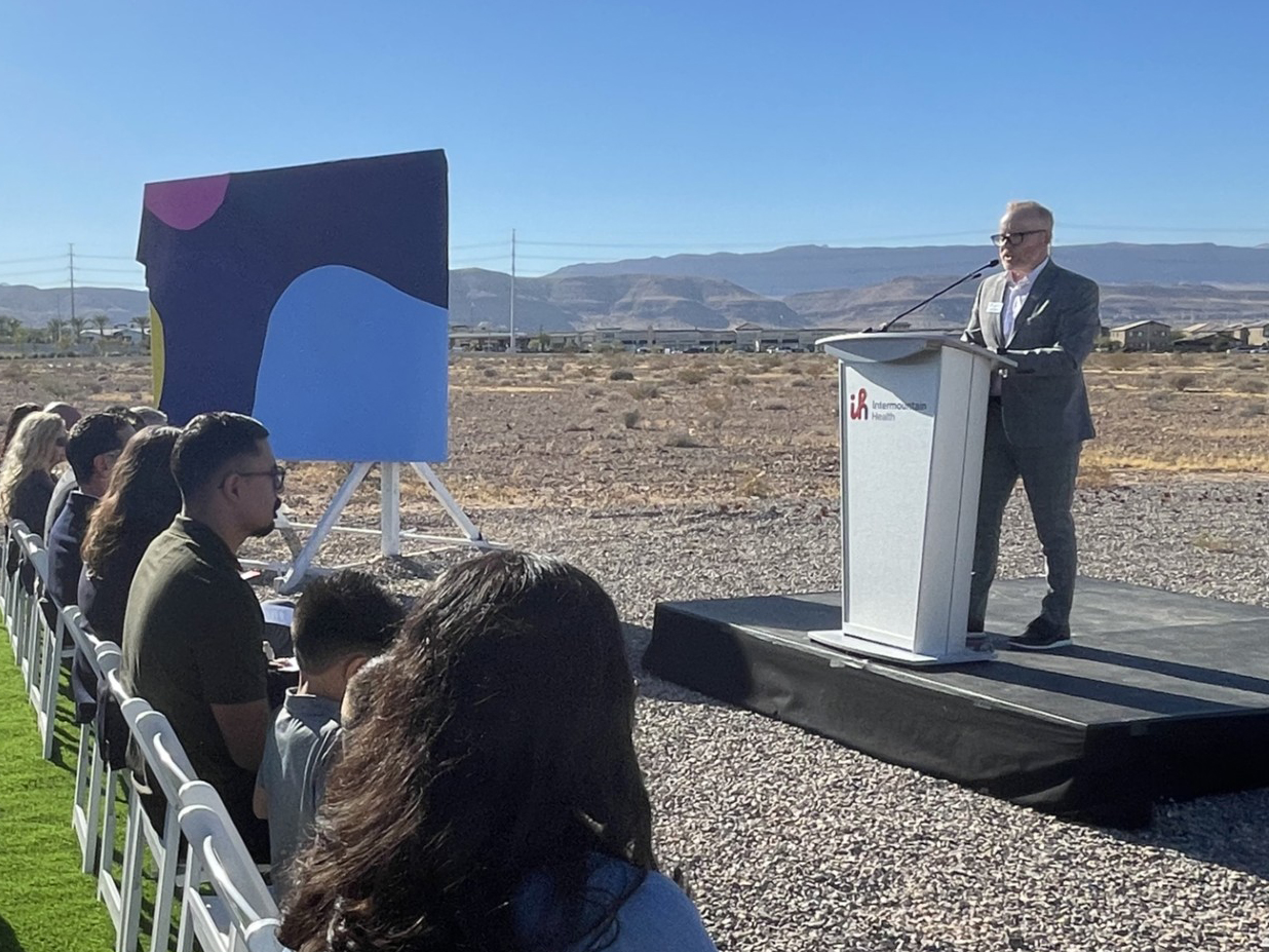 Mitch Cloward, President of Intermountain Health’s Desert Region, announces Intermountain Health children's hopsital in Las Vegas