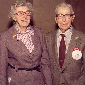 Dorothy and her husband A.K. Guy. The award in his namesake honors Guy's lifelong commitment to volunteerism and inspired generations to "show up" in times of need and help each other. The Y carriers on his lessons and honors people, groups and organizations who live by Guy's example and help make communities stronger and healthier.  (YMCA of Greater Seattle)