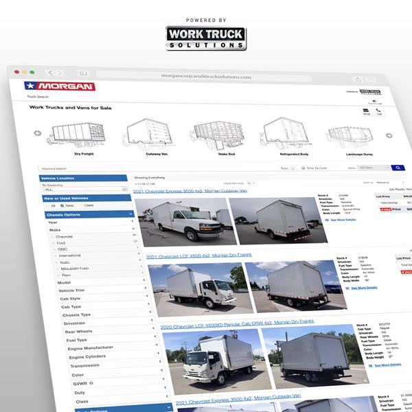 Work Truck Solutions and Morgan Truck Body, LLC (“Morgan”) have joined together to offer customers an online portal for finding Morgan equipped commercial dry freight, refrigerated, platform, and dump truck bodies. Using Work Truck Solutions data and Morgan’s national truck locator tool, commercial truck buyers can quickly search detailed inventory listings to find the exact vehicle to meet their business needs.