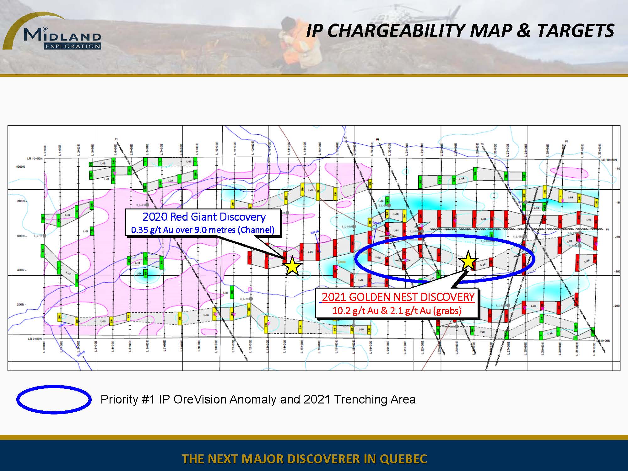 Figure 6 IP Chargeability Map&Targets